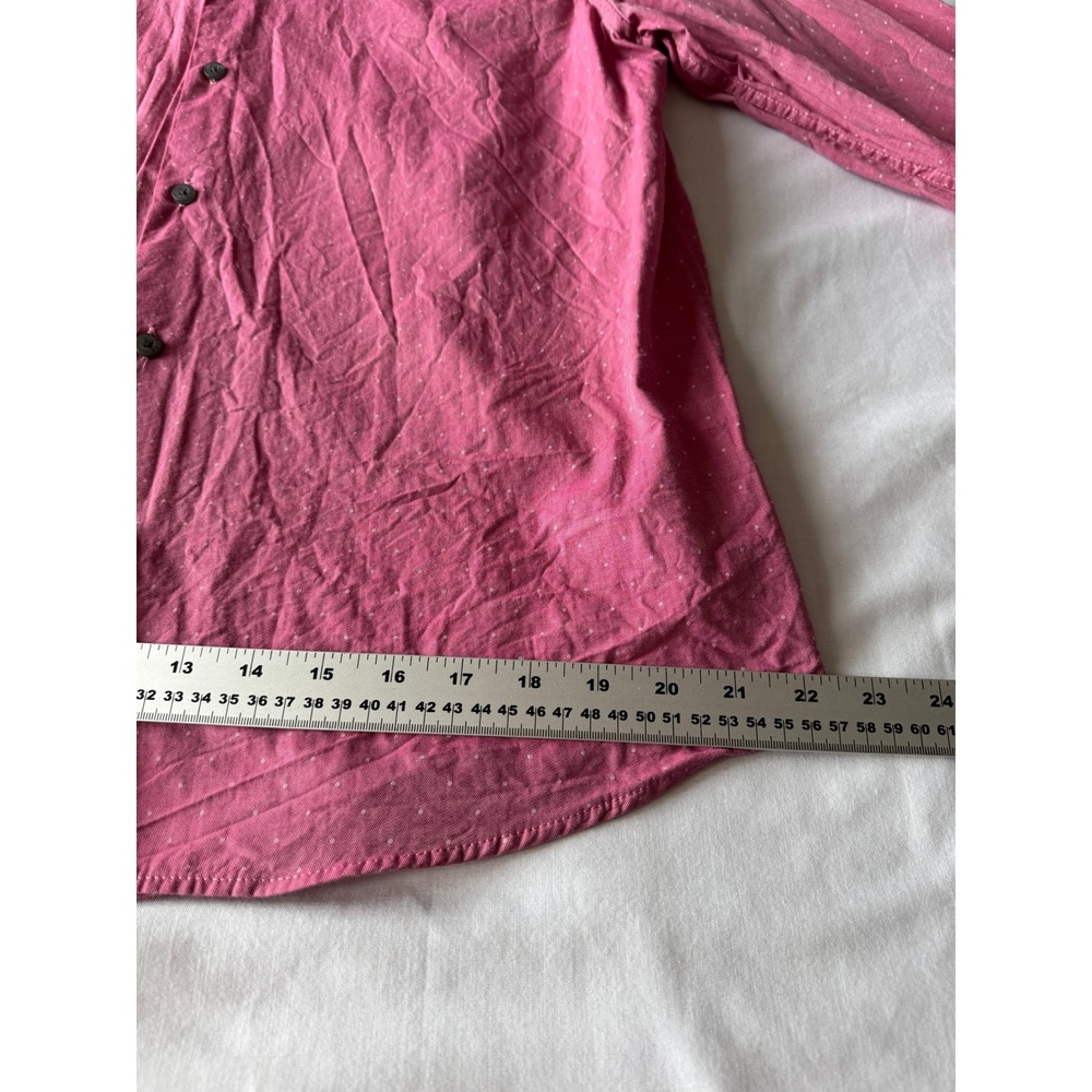 John Lennon Pink Polka Dot Long Sleeve Button Down Shirt Mens Large Preppy - Picture 15 of 16